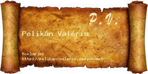 Pelikán Valéria névjegykártya